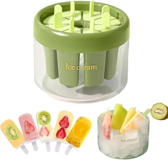 Popsicles Ice Cream Mold pack of 1 Green Plastic Ice Cube Tray-image-28