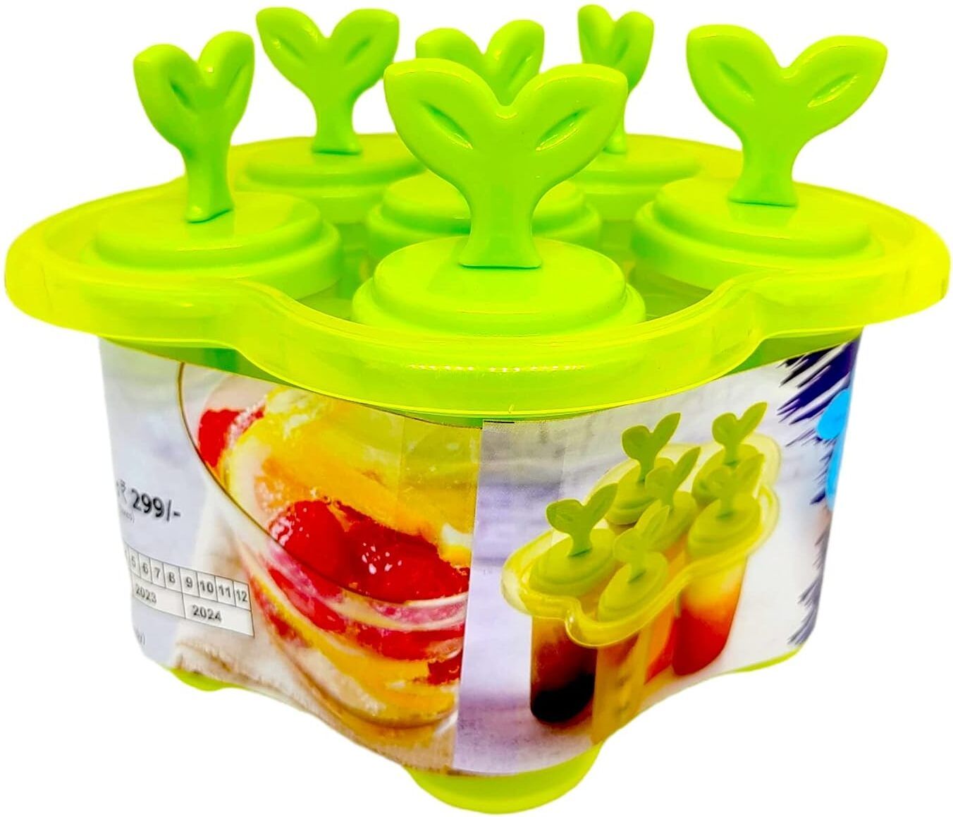 6-Reusable Ice Cream Maker Popsicle Mold Purple Plastic Ice Cube Tray Multicolor Plastic Ice Cube Tray-image-41