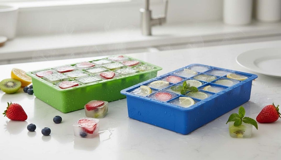 narv Food-Grade Silicone Ice Cube Tray 15 Grid for Drinks & Juices Freezer-Safe Blue, Green Silicone Ice Cube Tray-picture-10