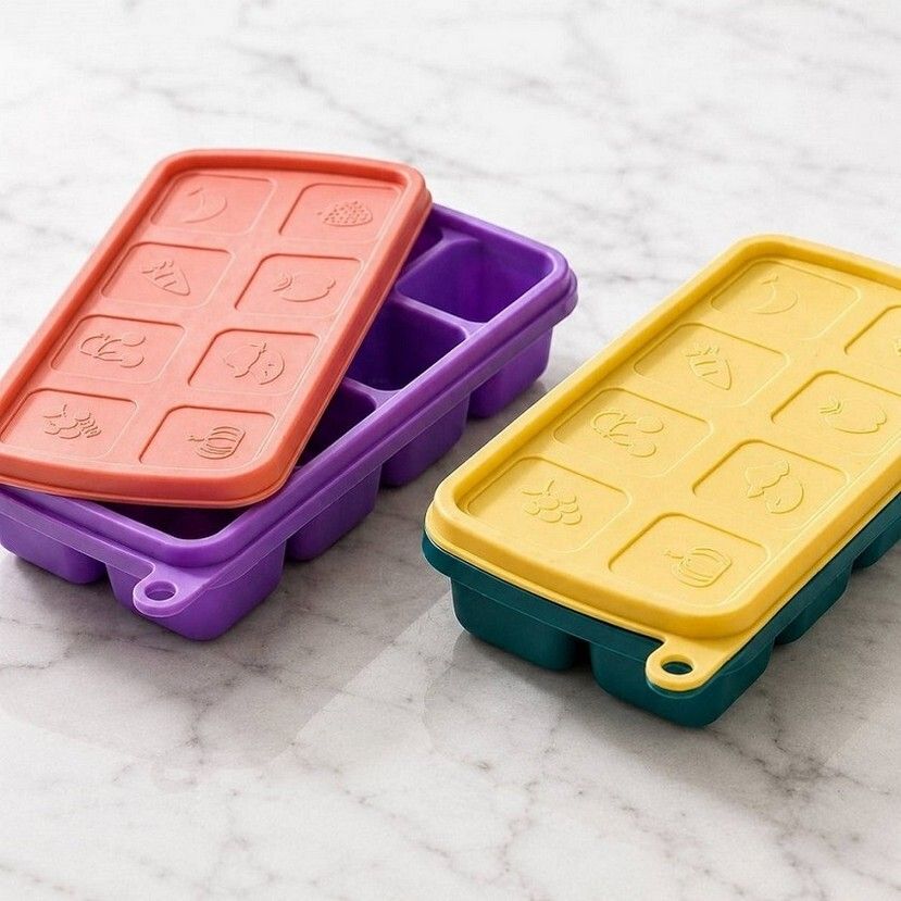 rbgiit Silicone Tray Multifunctional Silicone Molds Maker Tray Moulds with Lid for Ice Multicolor Silicone Ice Cube Tray-picture-43
