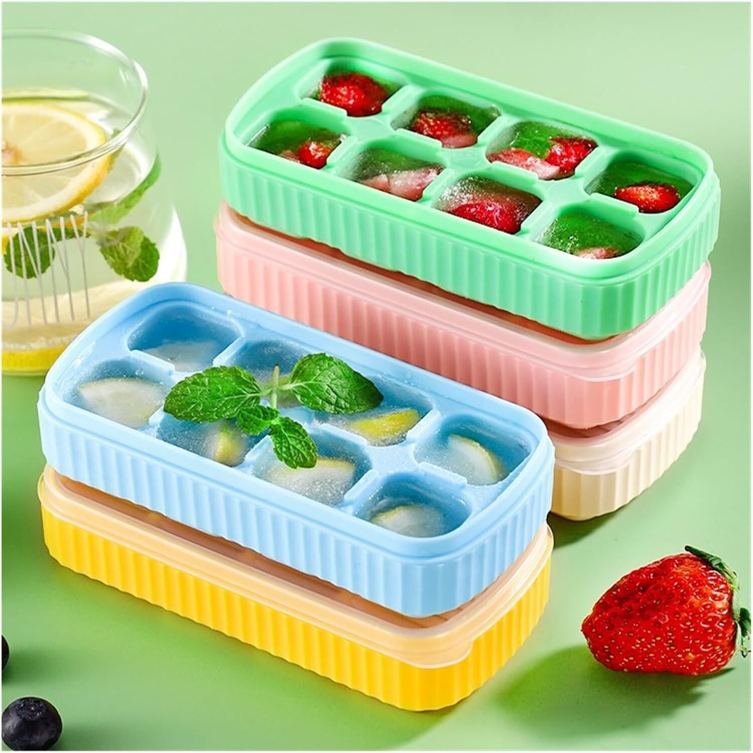 zupaya Blue, Green Silicone Ice Cube Tray-picture-13