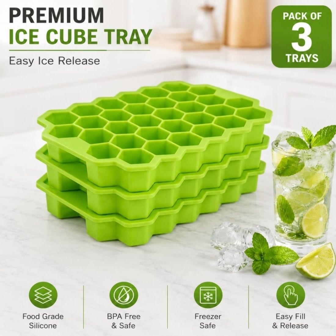 aistraders Green Silicone Ice Cube Tray-picture-42