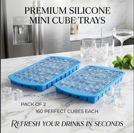 SOYA SMALL 160MINI CUBE ICE TRAY 02PC Blue Silicone Ice Cube Tray-image-41