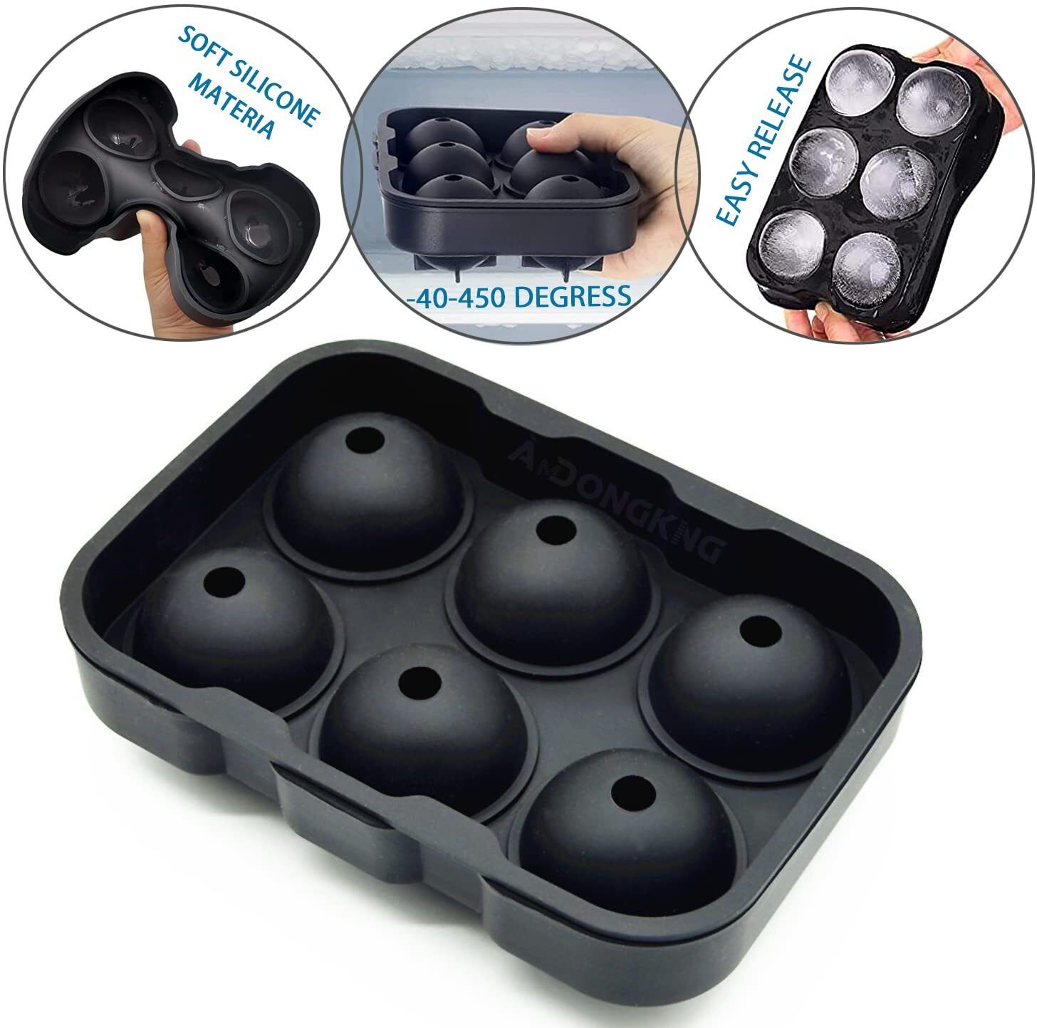 mahadev 6 Cavity Round Ice Ball Maker Mold Black Silicone Ice Ball Tray-picture-16