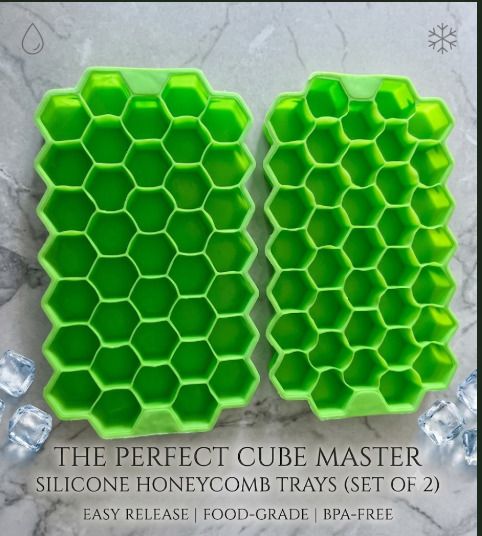 JIVAN GREEN ICE TRAY 02PC Green Silicone Ice Cube Tray-image-10