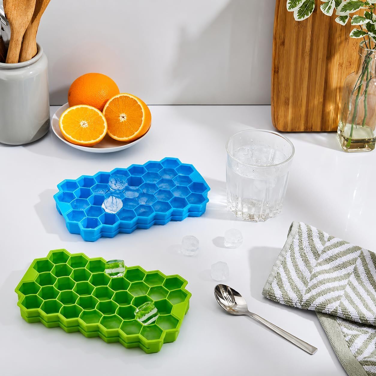 tejastrends Green, Blue Silicone Ice Cube Tray-picture-17