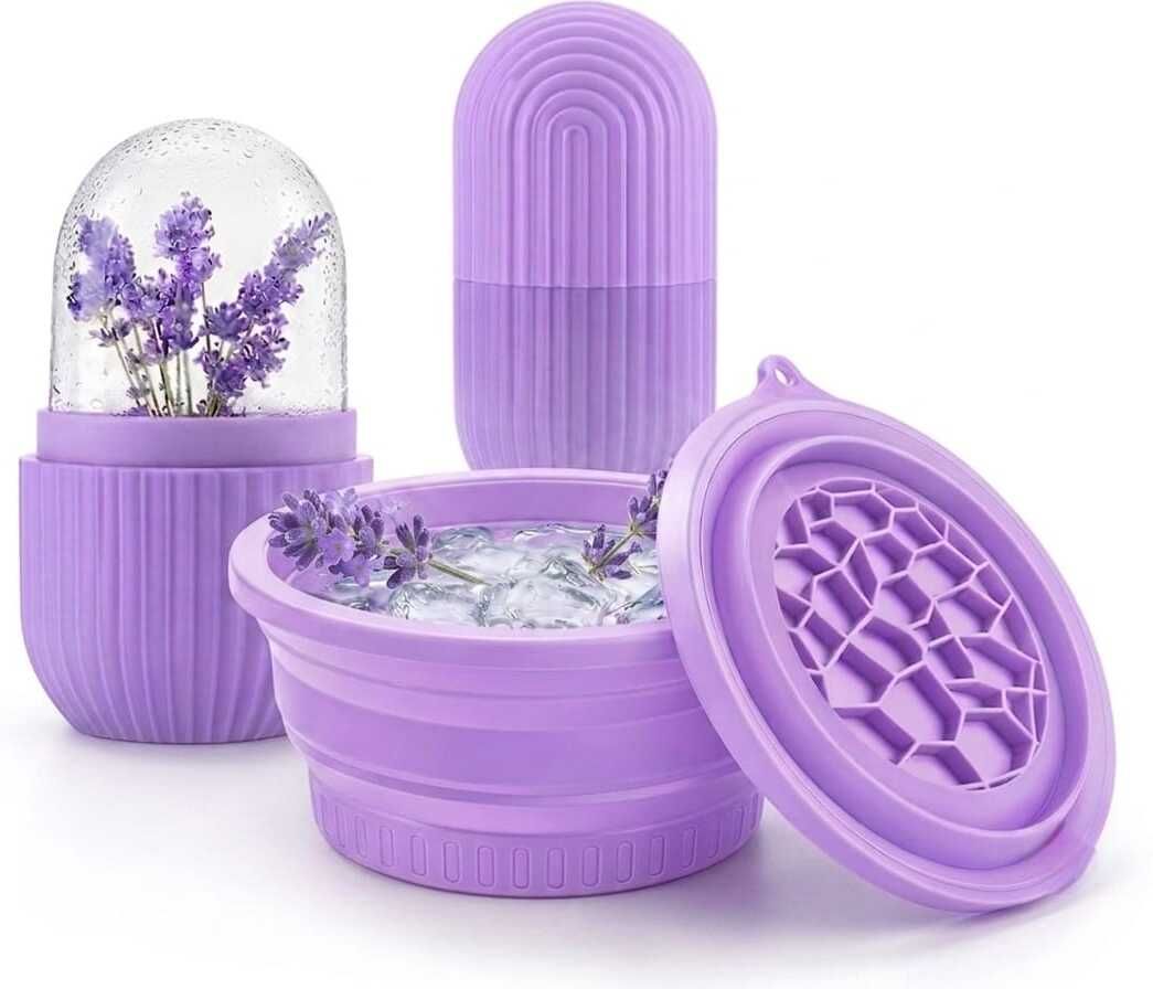 nephila Premium Silicone Ice Roller & Face Ice bowl for Skin Glowing Purple Silicone Ice Cube Tray-picture-28