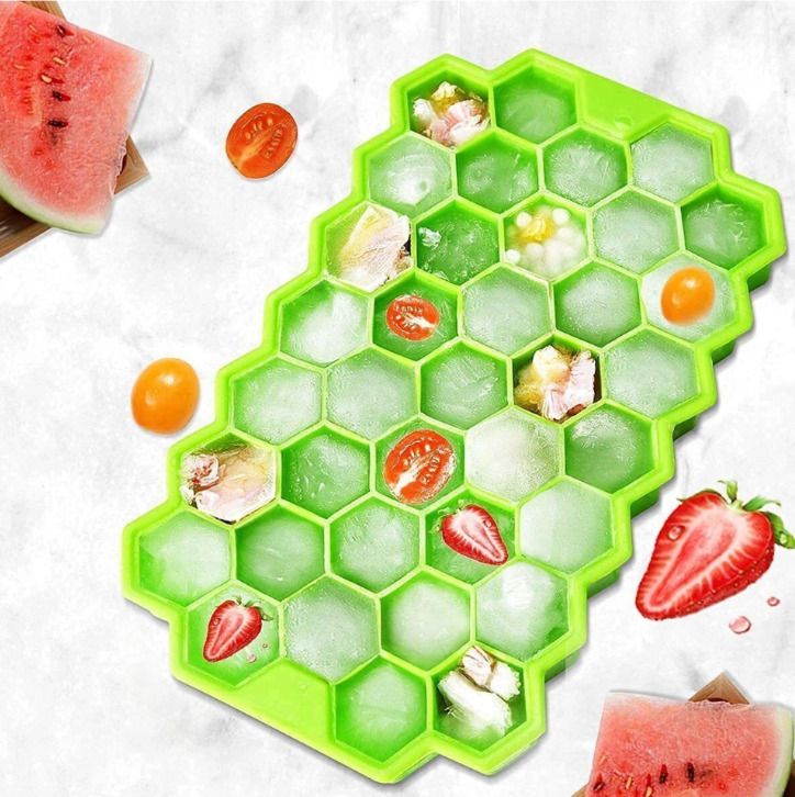 starmanagement ice cube tray in green color pack of 3 Green Silicone Ice Cube Tray-picture-40