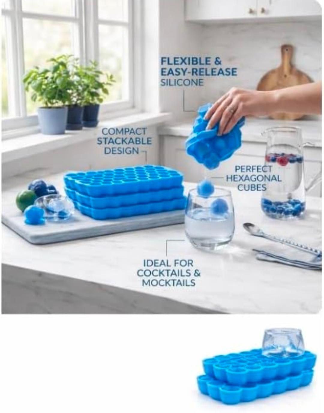 kimount ice cube tray Blue, Green Silicone Ice Ball Tray-picture-43