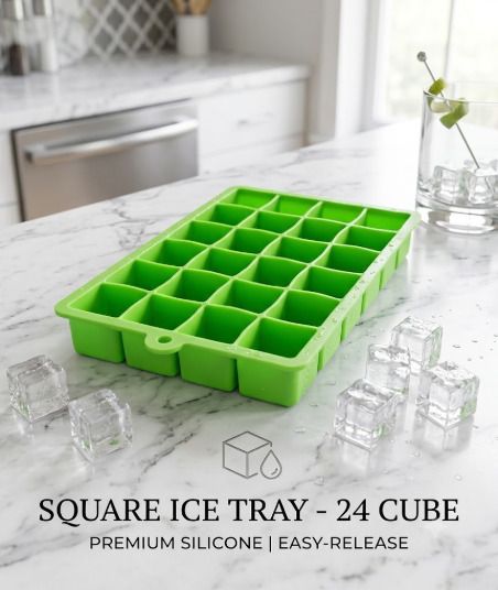 DAL SQUARE GREEN ICE TRAY 01 Green Silicone Ice Cube Tray-image-18