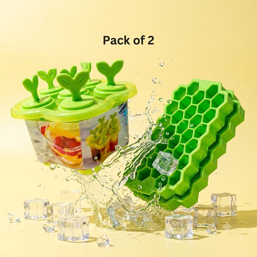 Green Plastic, Silicone Ice Cube Tray-image-46