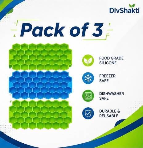 divshakti Green, Blue Silicone Ice Cube Tray-picture-19