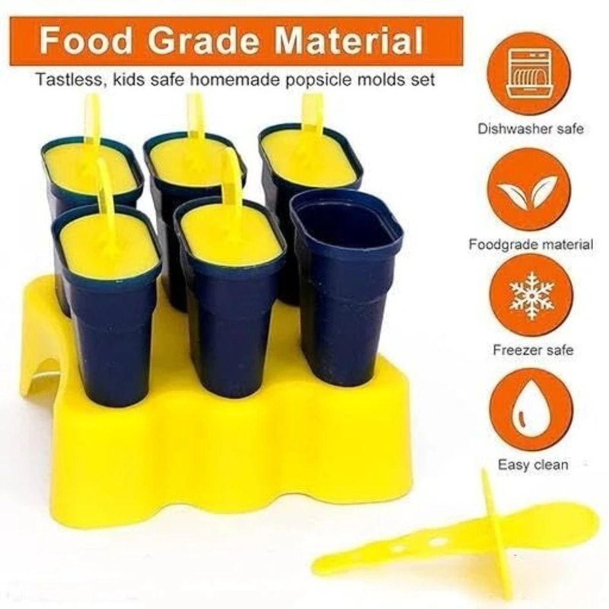 Ice Cream Maker / Kulfi Mould / Popsicle Mould Blue Plastic Ice Cube Tray-image-25