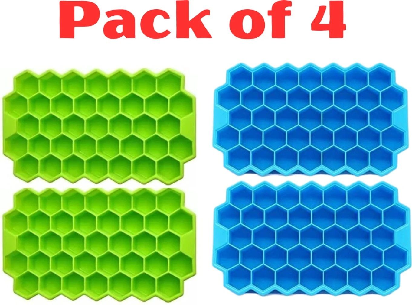 Silicon ice Cube tray 4 pcs Blue, Green Silicone Ice Cube Tray-image-47