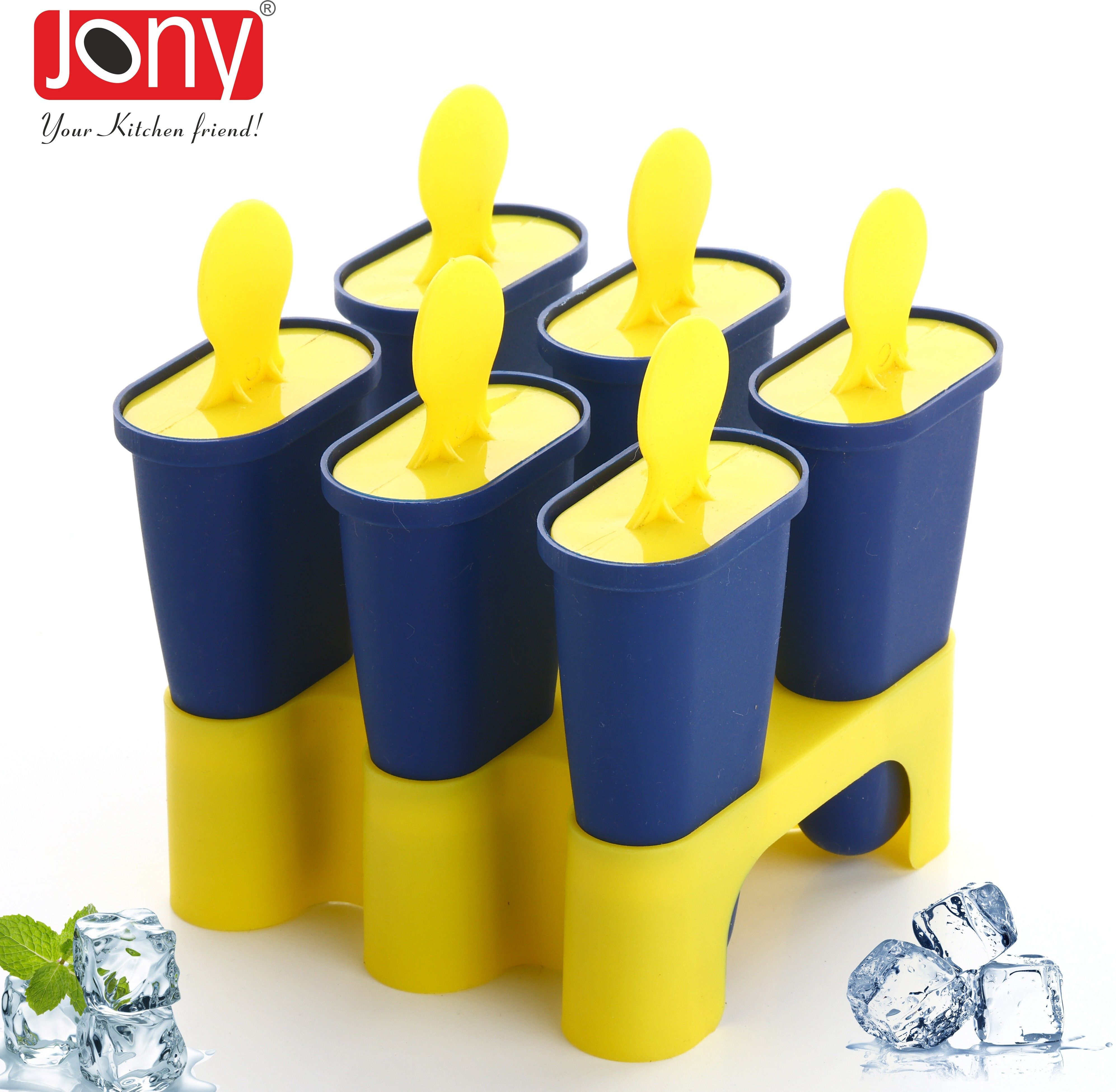 Ice Cream Maker / Kulfi Mould / Popsicle Mould Blue, Yellow Plastic Ice Cube Tray