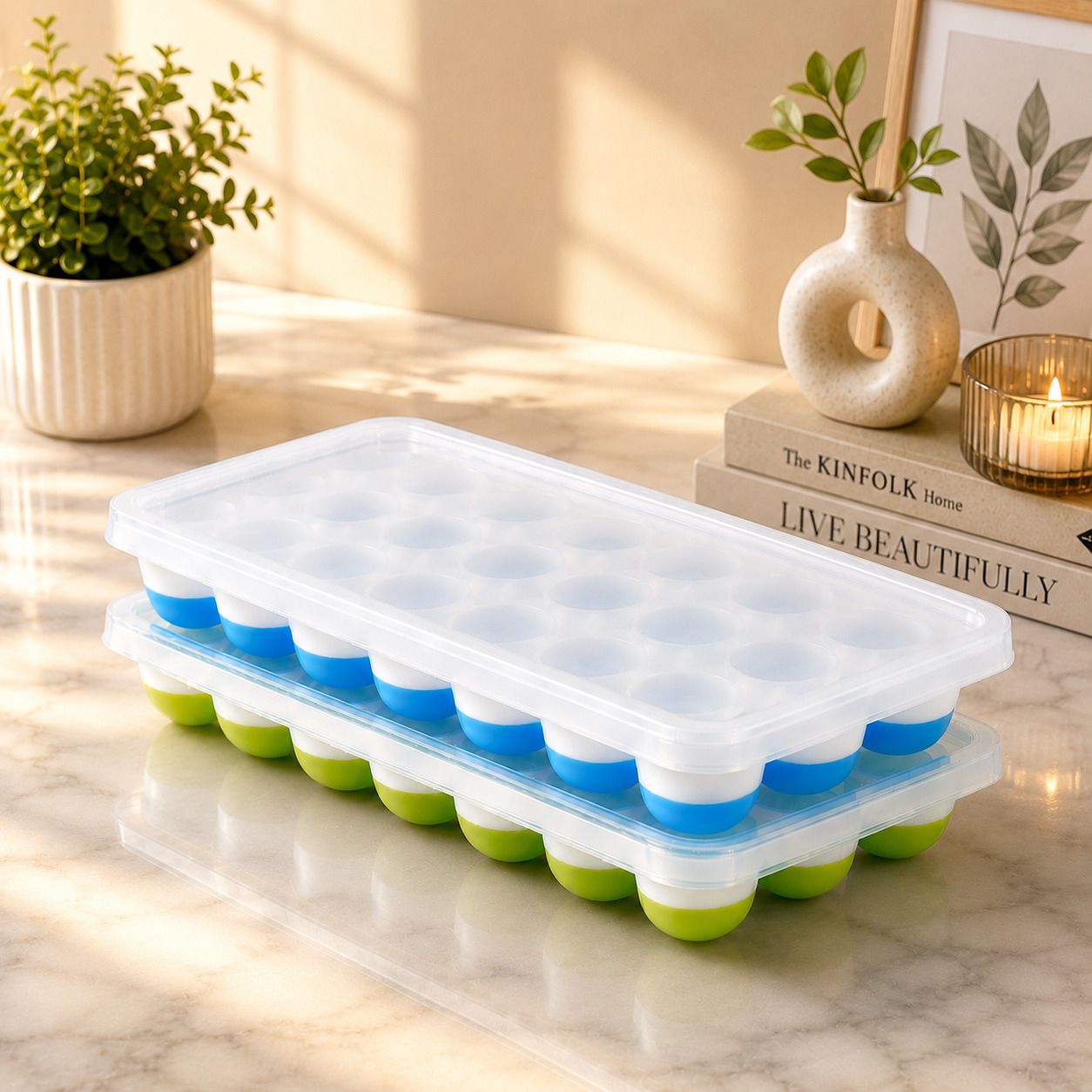 sprinkle 1x pop up ice tray 28 Blue Silicone Ice Cube Tray-picture-20
