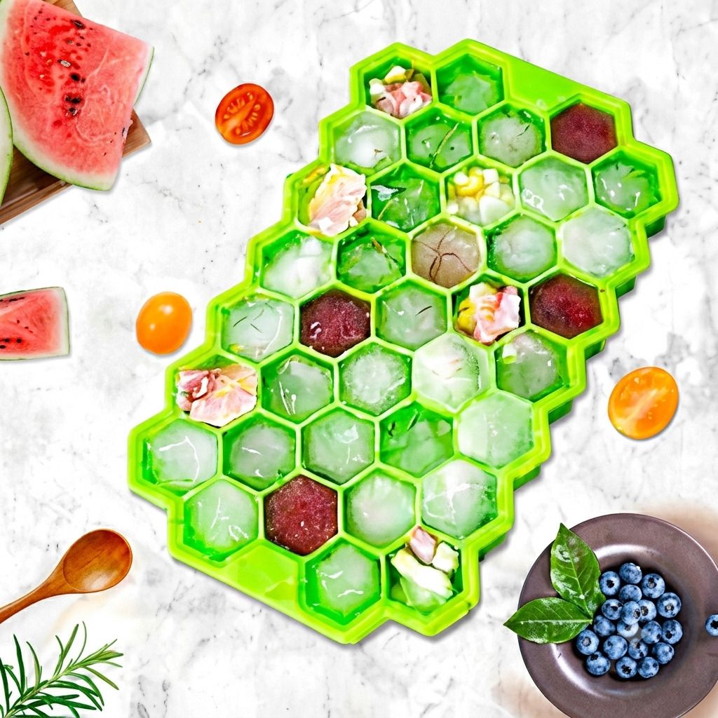 Honeycomb Silicone Ice Cube Tray Green Silicone Ice Cube Tray-image-45