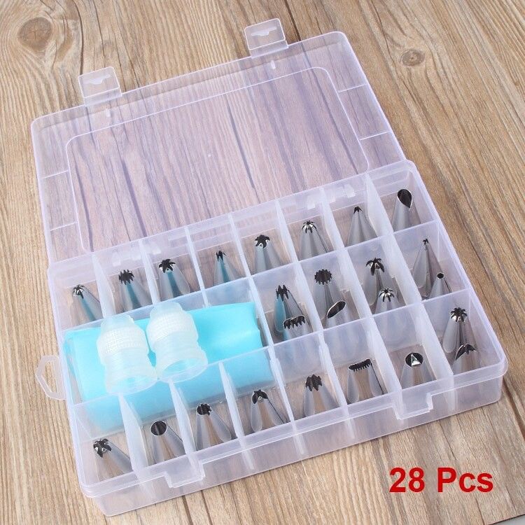 28pcs Icing Nozzle Silicon Piping Bag Coupler Baking Pastry Cake Decorating Tool Stainless Steel Multi-opening Icing Nozzle-image-17