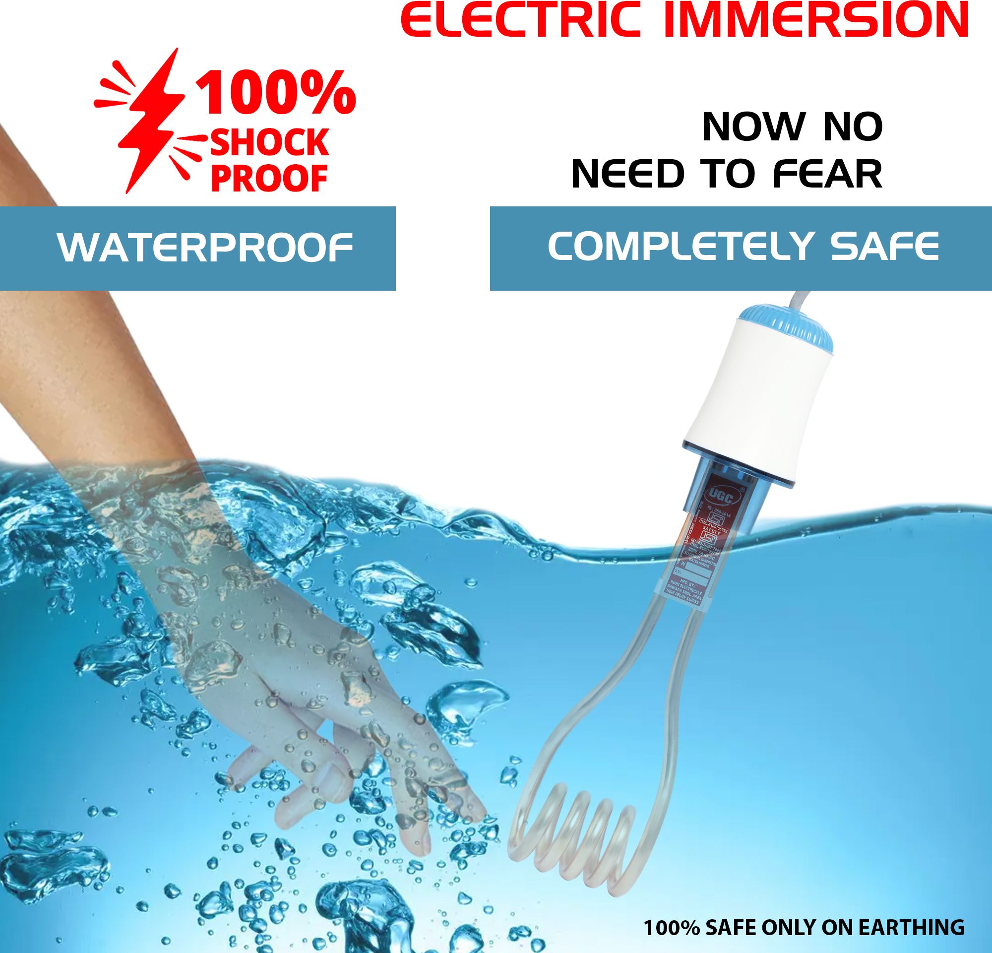 Fast Heating Waterproof Immersion Heater with Warranty 2000 W Shock Proof Immersion Heater Rod-image-21