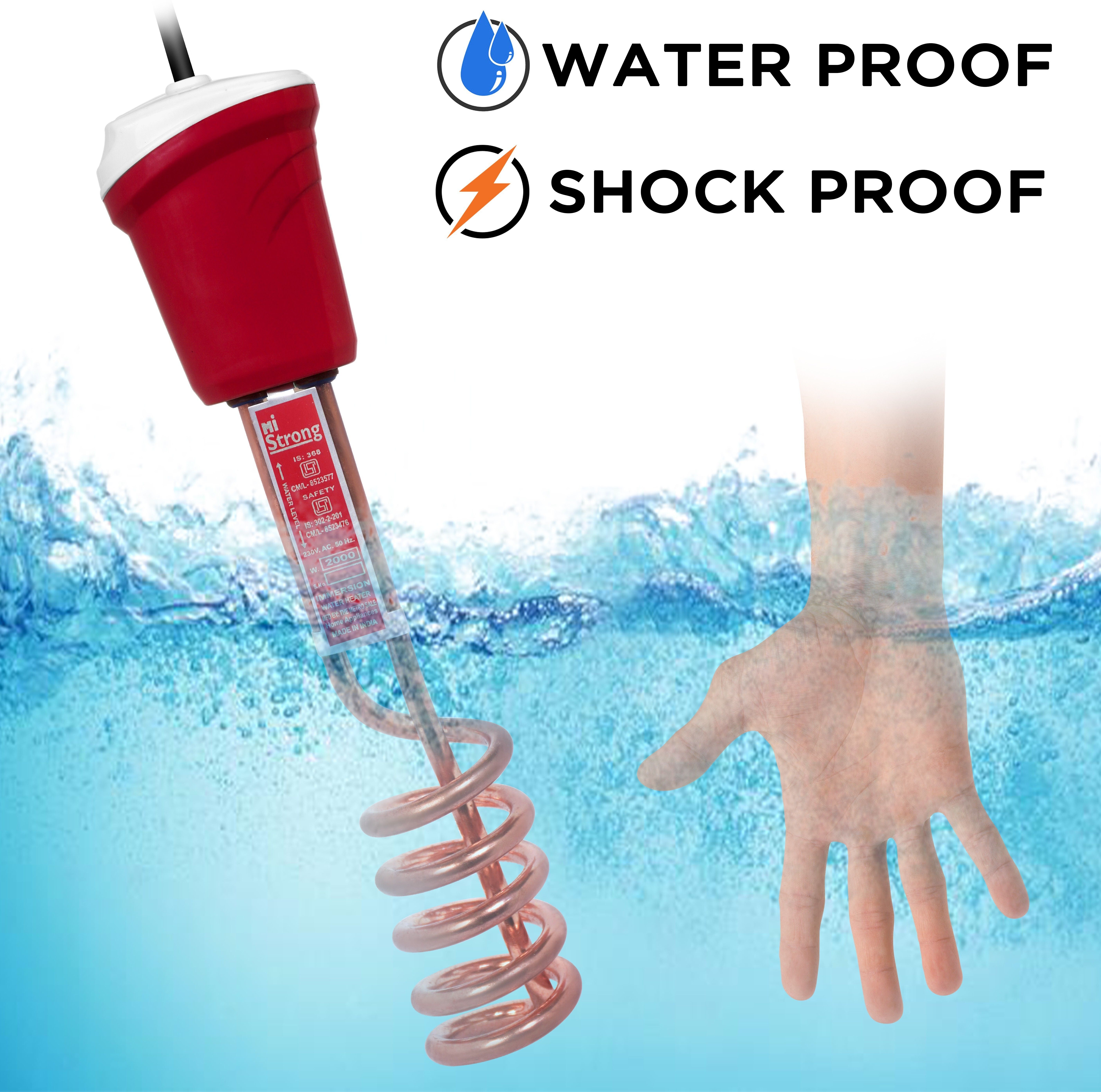 ISI MARK Shock-proof & water proof MSCR Copper-IR25 2000 W Shock Proof Immersion Heater Rod