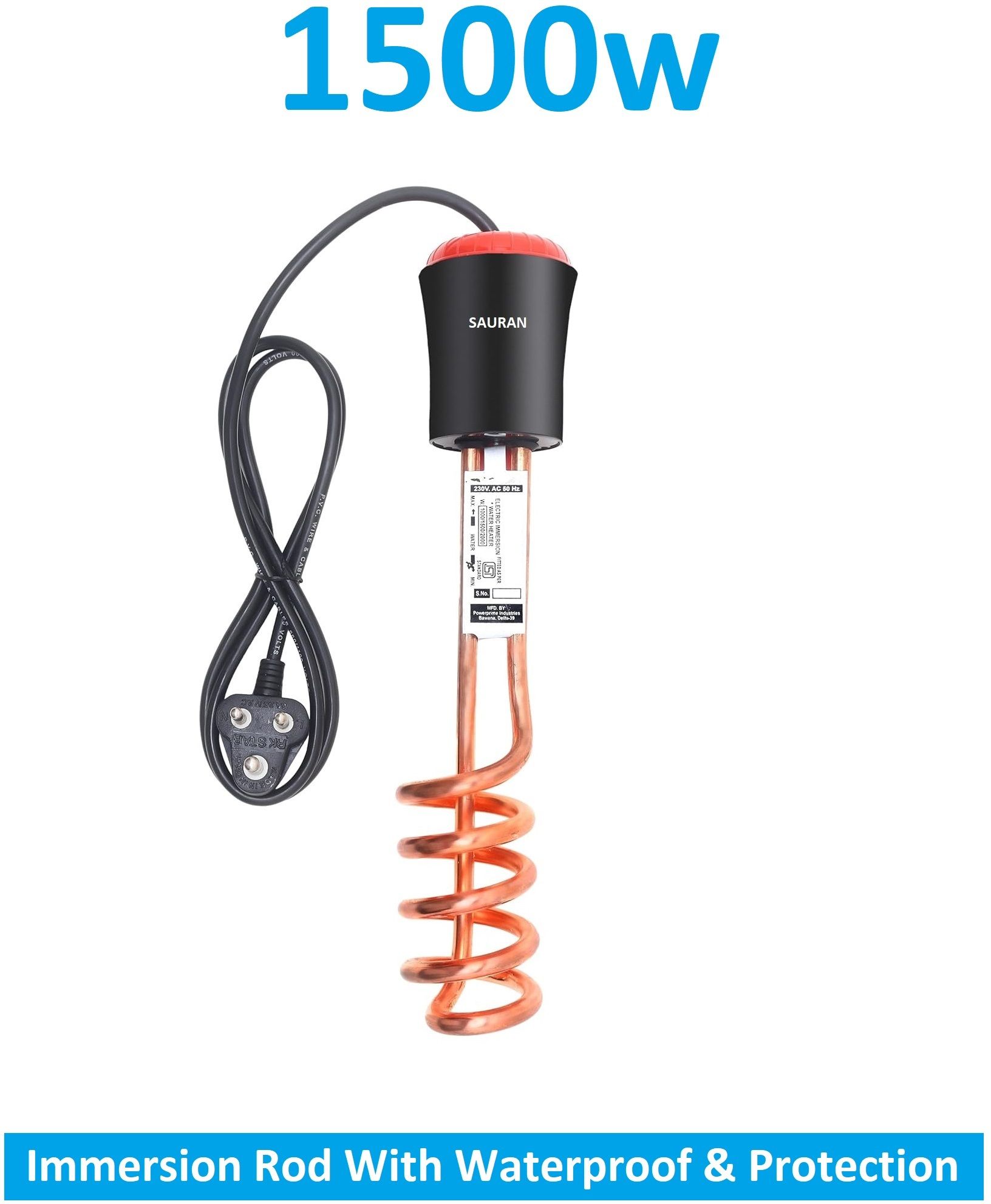 sauran Electric Water Heater Immersion Rod With Waterproof & Protection (WHR20) 1500 W Immersion Heater Rod-picture-20