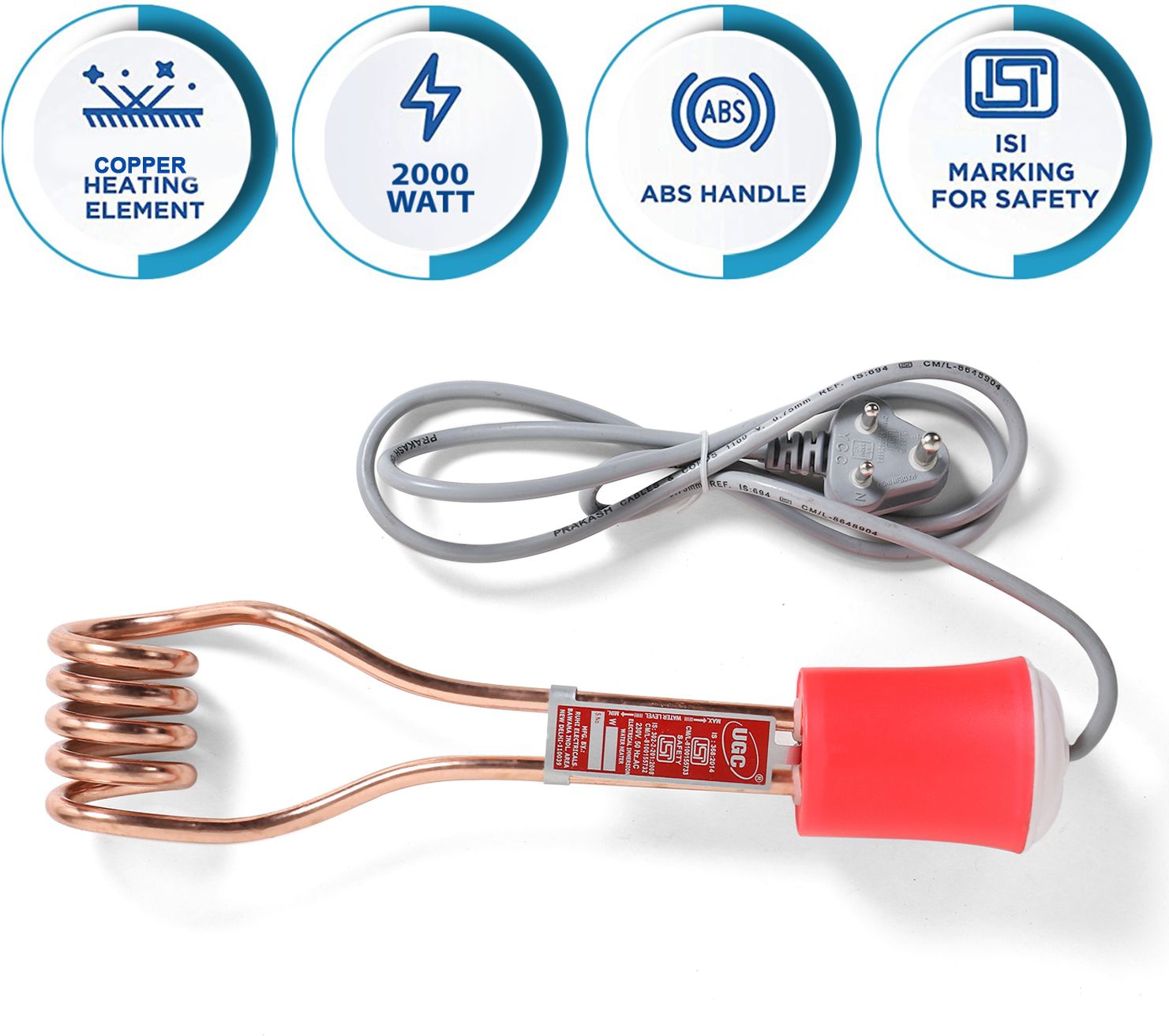 Waterproof Copper Immersion Heater – Safe & Certified 2000 W Shock Proof Immersion Heater Rod-image-37