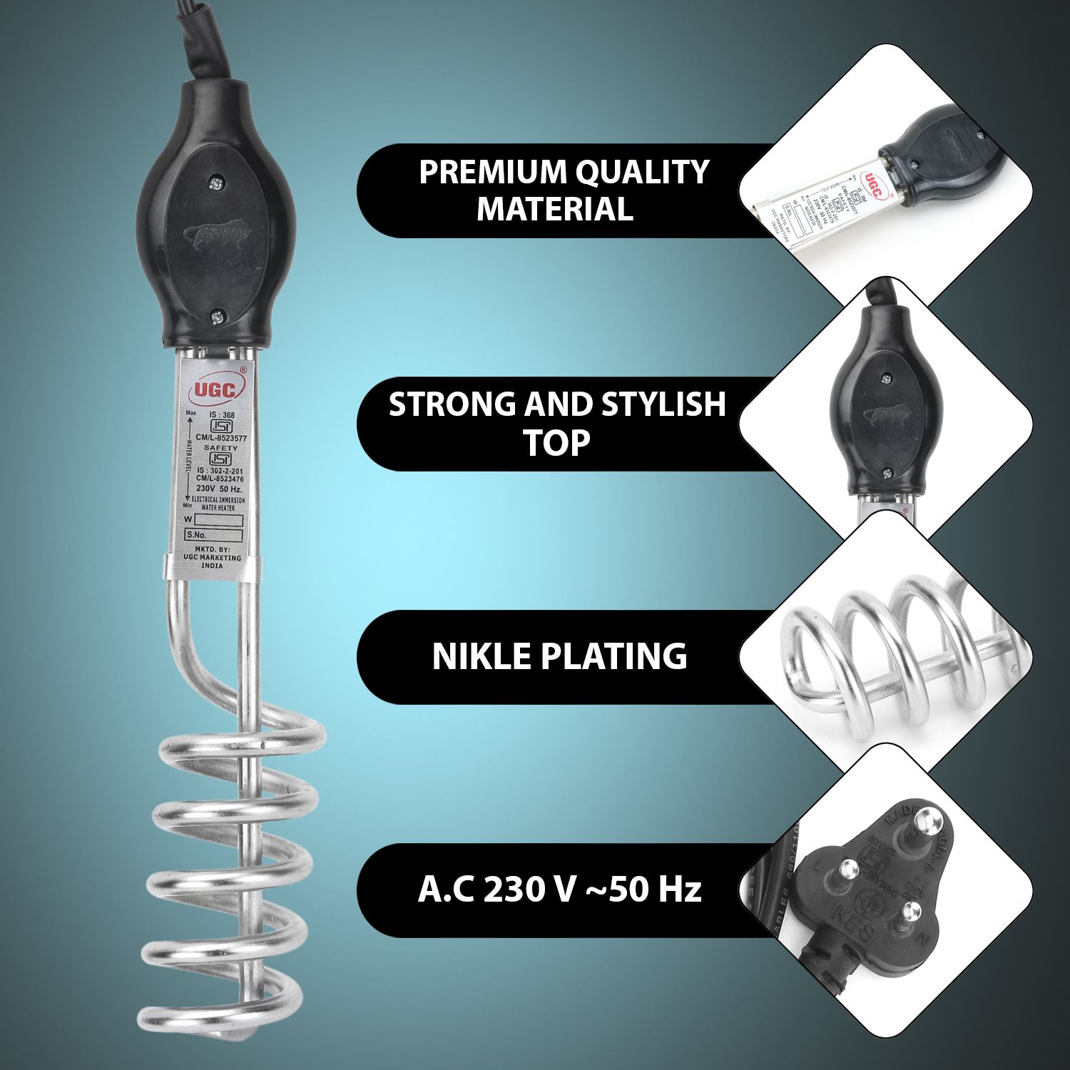 Immersion Heater Rod Shockproof Nickle Element with 1 Year Warranty 2000 W Shock Proof Immersion Heater Rod-image-11