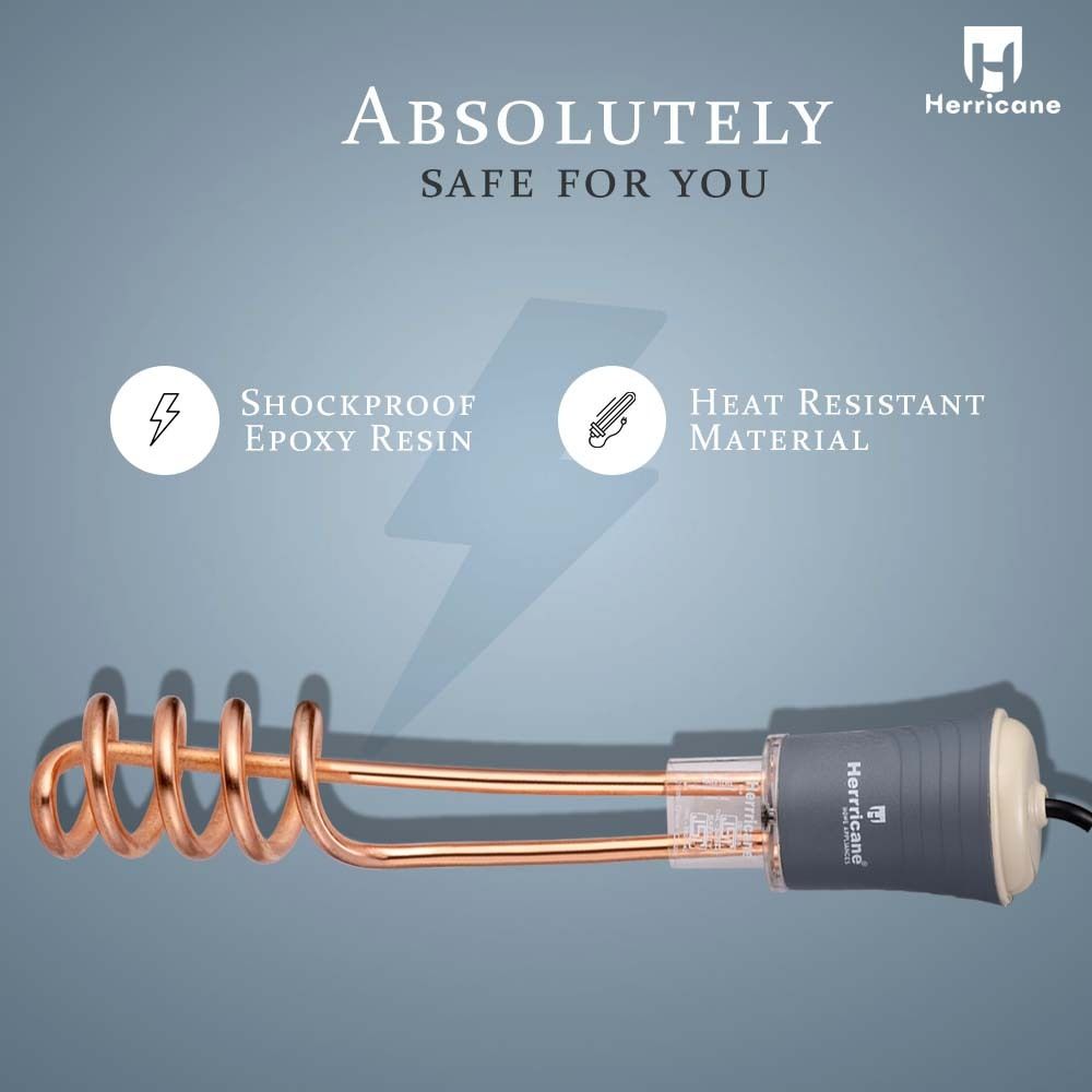 SS 304 Copper Water Heater 1500 W Shock Proof Immersion Heater Rod