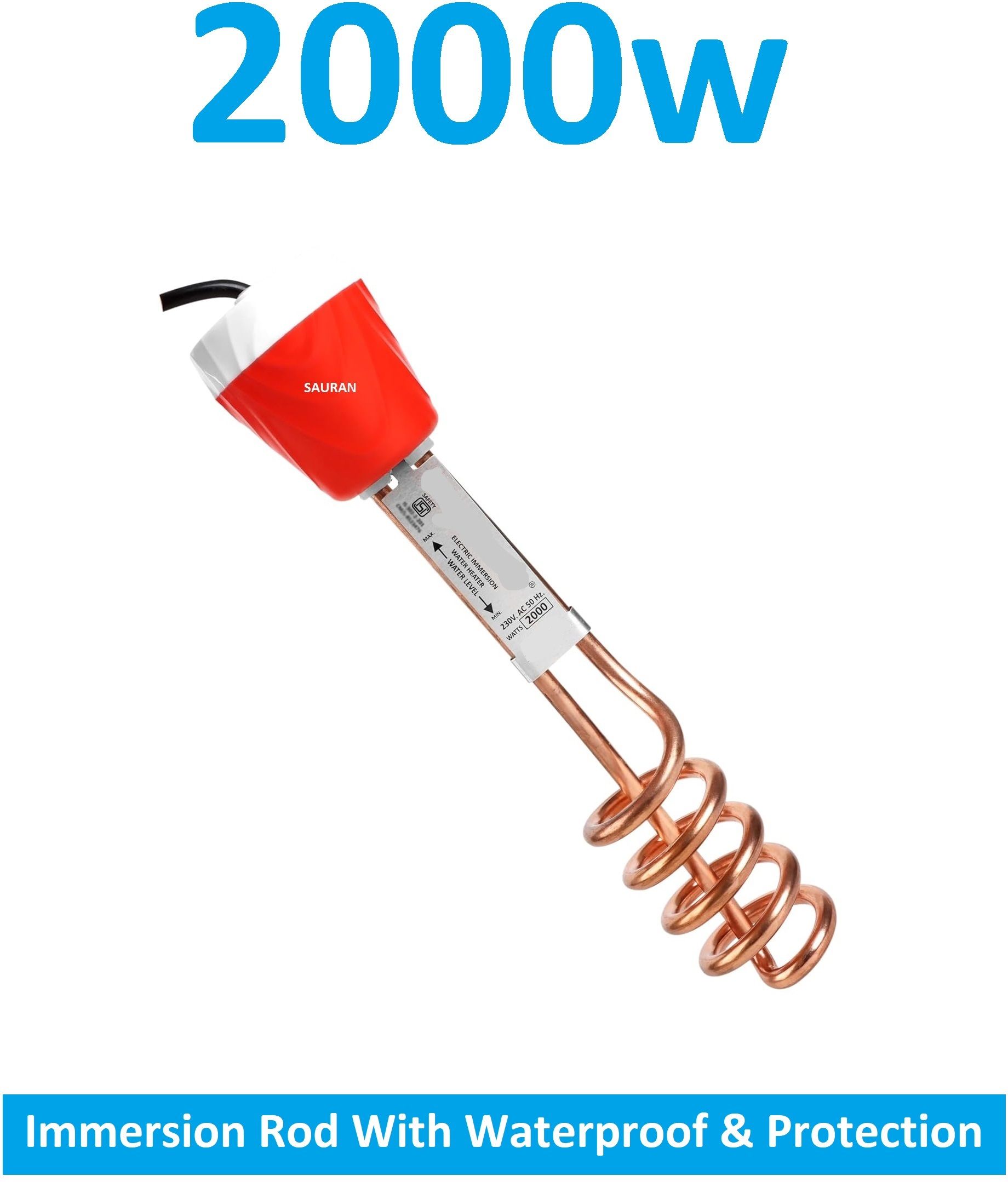 sauran Electric Water Heater Immersion Rod With Waterproof & Protection (WHR5) 2000 W Immersion Heater Rod-picture-20