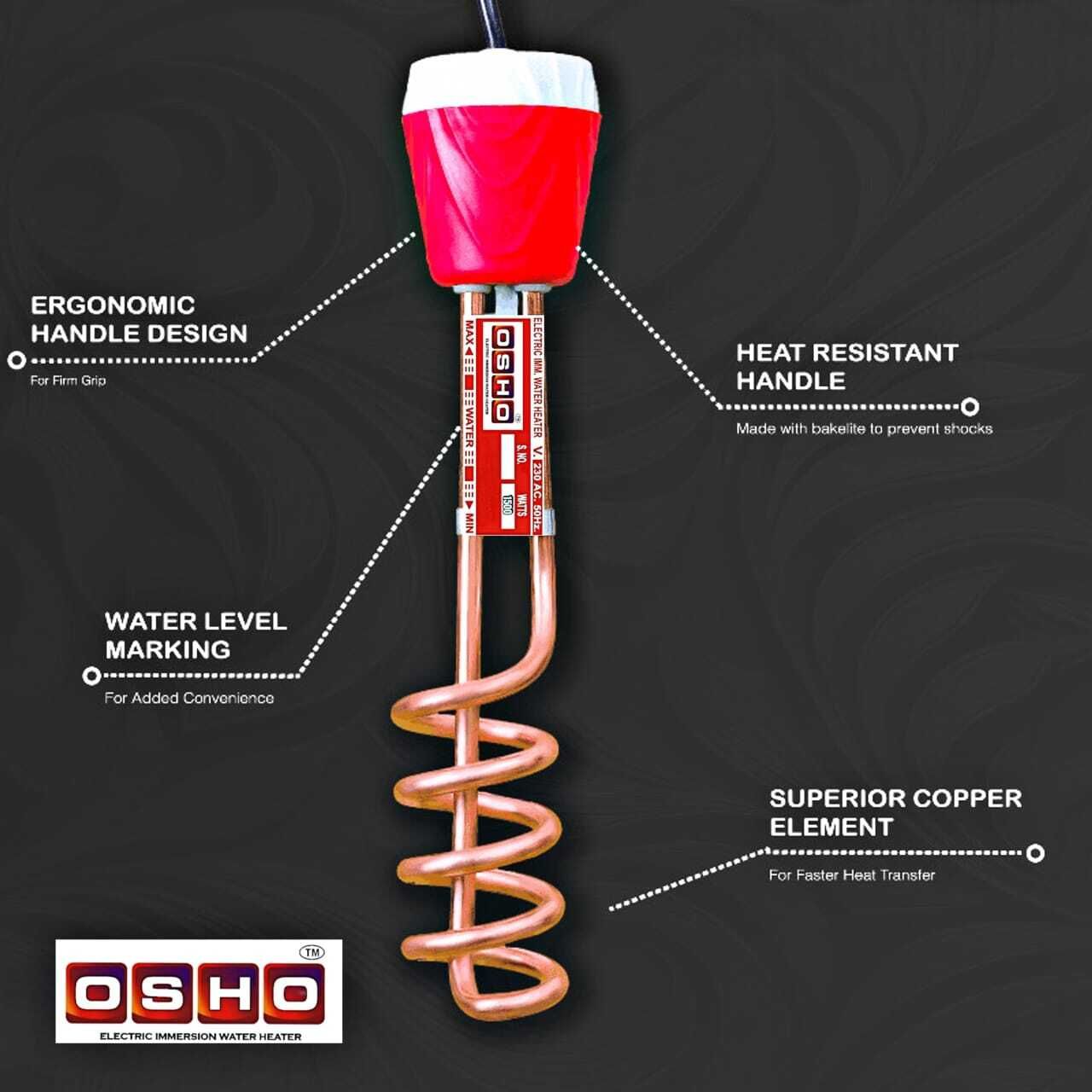 osho copper 1500 W Shock Proof Immersion Heater Rod (water) WX-40 1500 W Shock Proof Immersion Heater Rod-picture-22