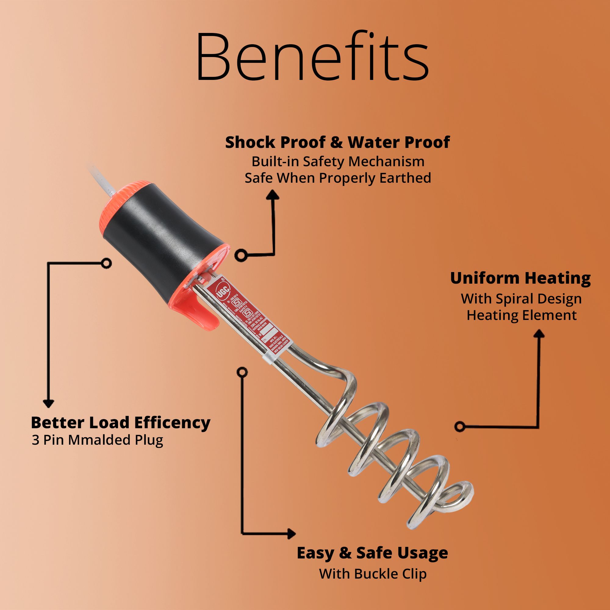 Shockproof Waterproof Copper Heater – ISI & Warrantied 2000 W Shock Proof Immersion Heater Rod-image-35