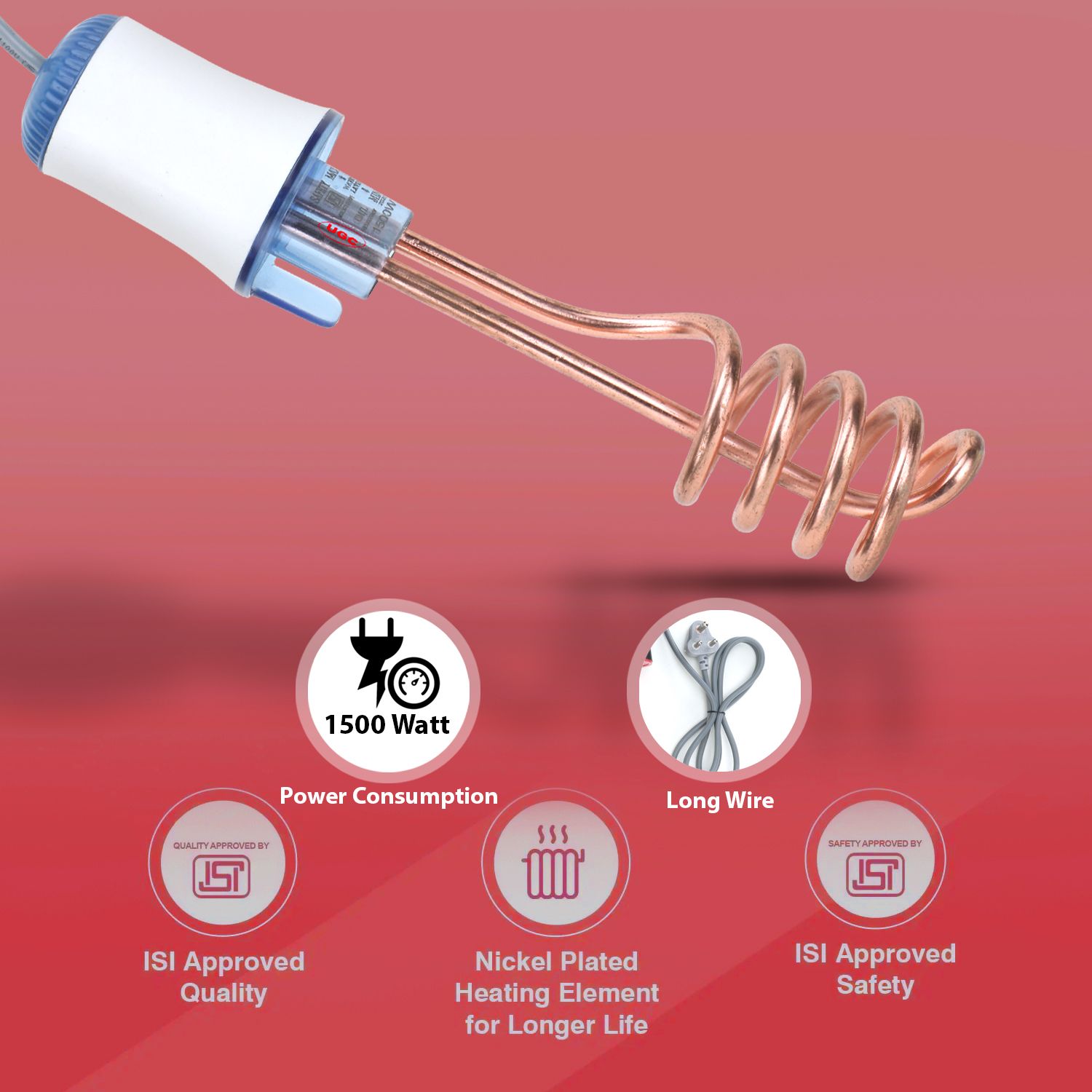 Copper Immersion Rod – Waterproof, Safe & 1 Yr Warranty 2000 W Shock Proof Immersion Heater Rod-image-46