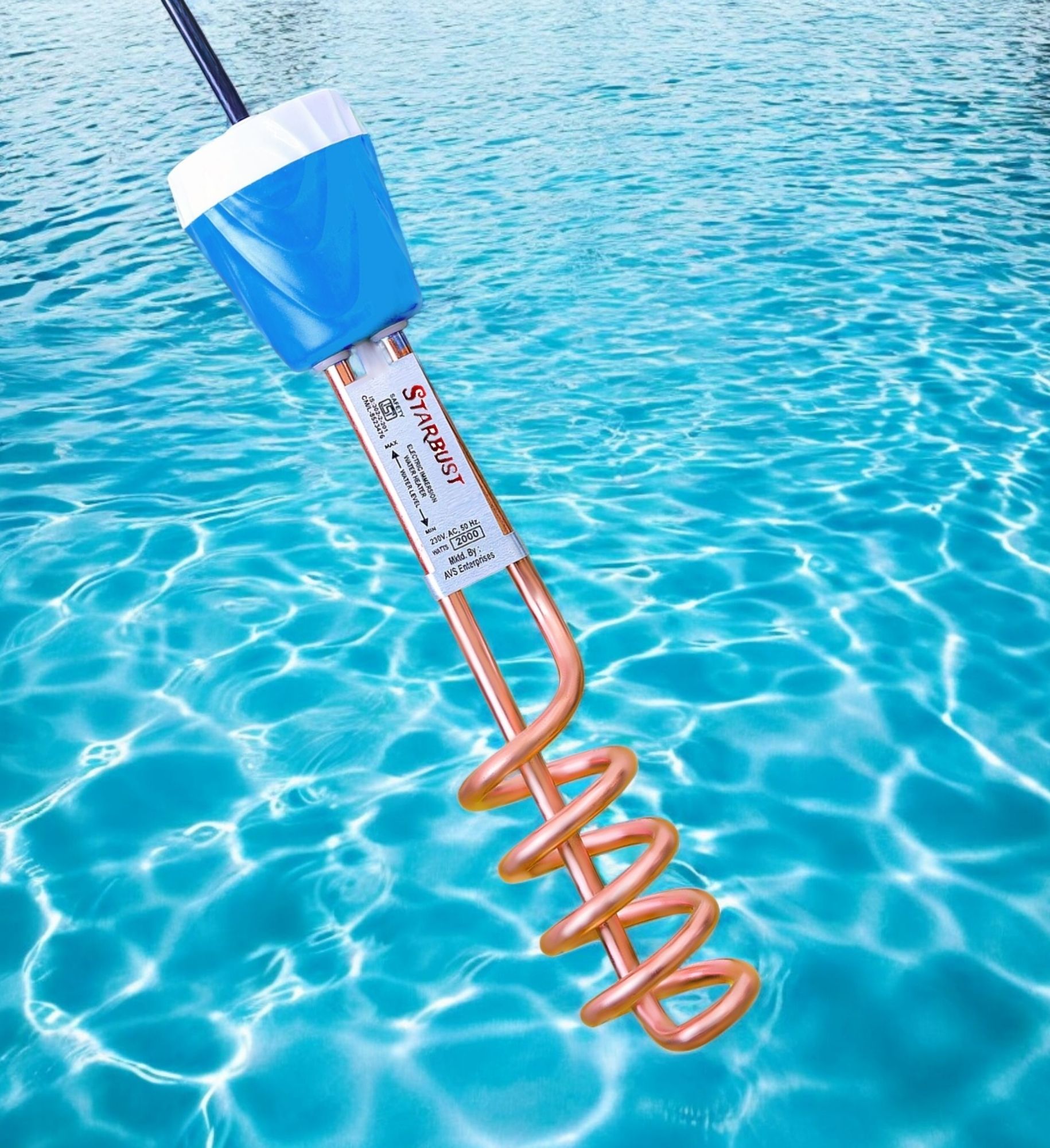 100% Cooper Shock Proof 2000W 2000 W Shock Proof Immersion Heater Rod-image-9