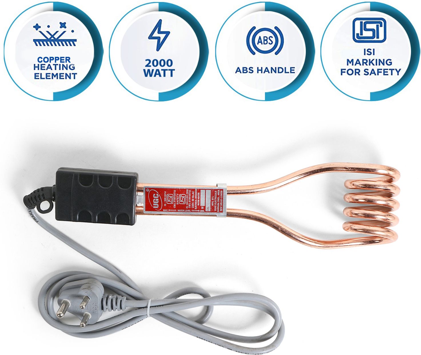 Water Heater Rod Copper Element with 1 Year Warranty 2000 W Shock Proof Immersion Heater Rod-image-43