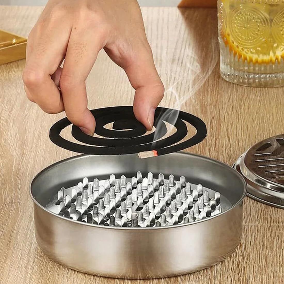 Stainless Steel Portable Mosquito Coil Holder, Incense Box Holder Stainless Steel Incense Holder-image-40