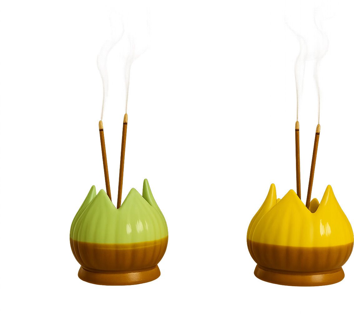 Pack of 2, Ceramic Incense Stick Holder, Agarbatti Stand, Shaped Decorative Ceramic Incense Holder-image-3