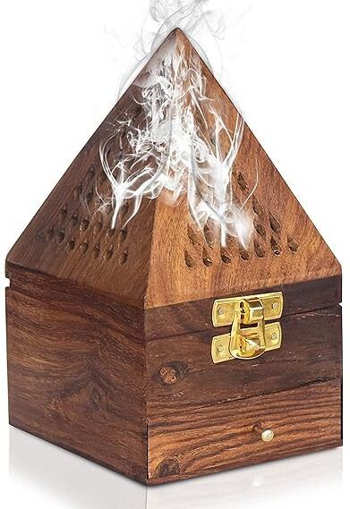 Ayaz Perfume Wood Pyramid Shape Dhoop Batti Stand/Temple Wooden Incense Holder Wooden Incense Holder-image-11