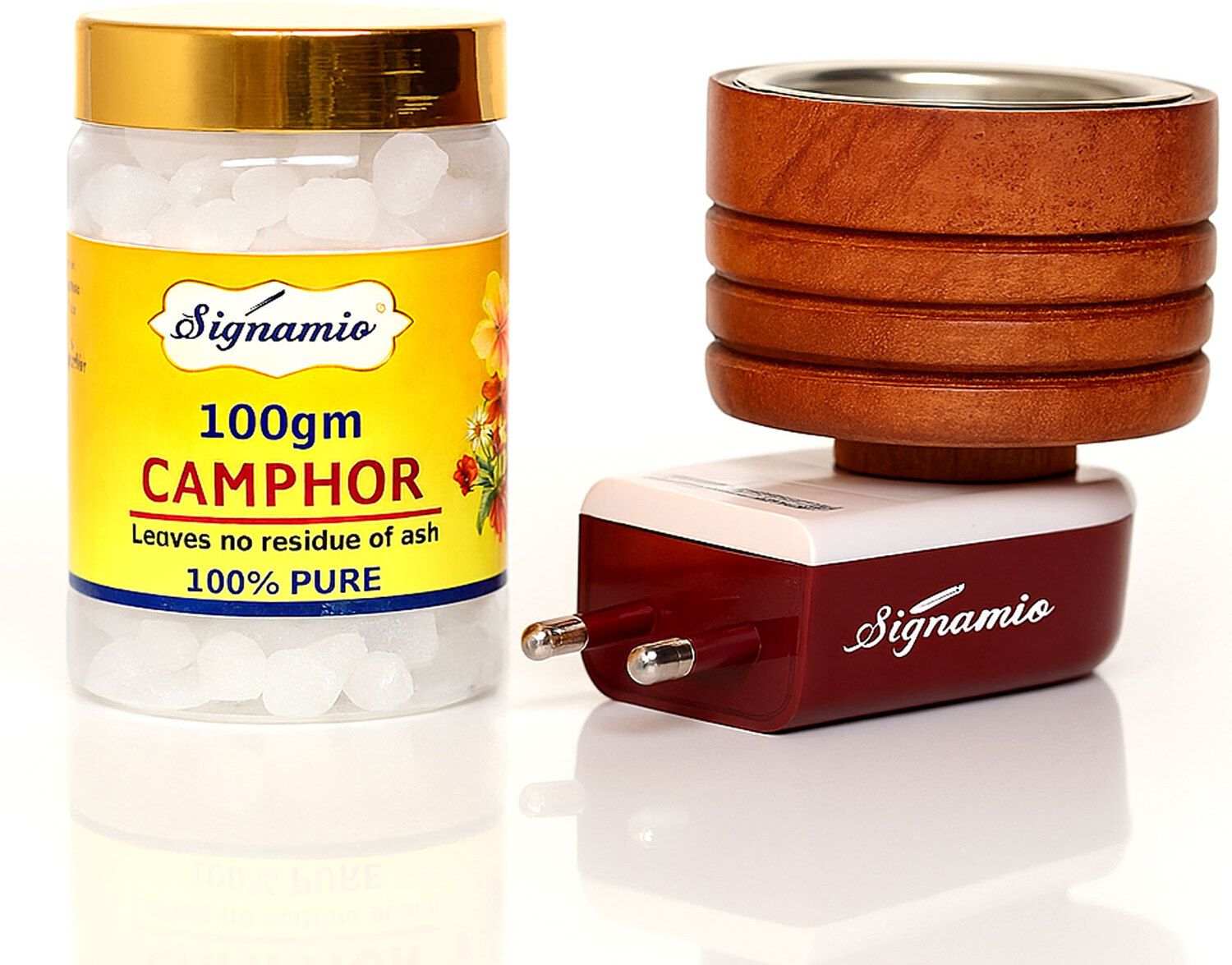 signamio Wooden Kapoor Dani with 100gm Camphor Tablets Electric Incense Burner-Combo Pack Wooden Incense Holder-picture-18