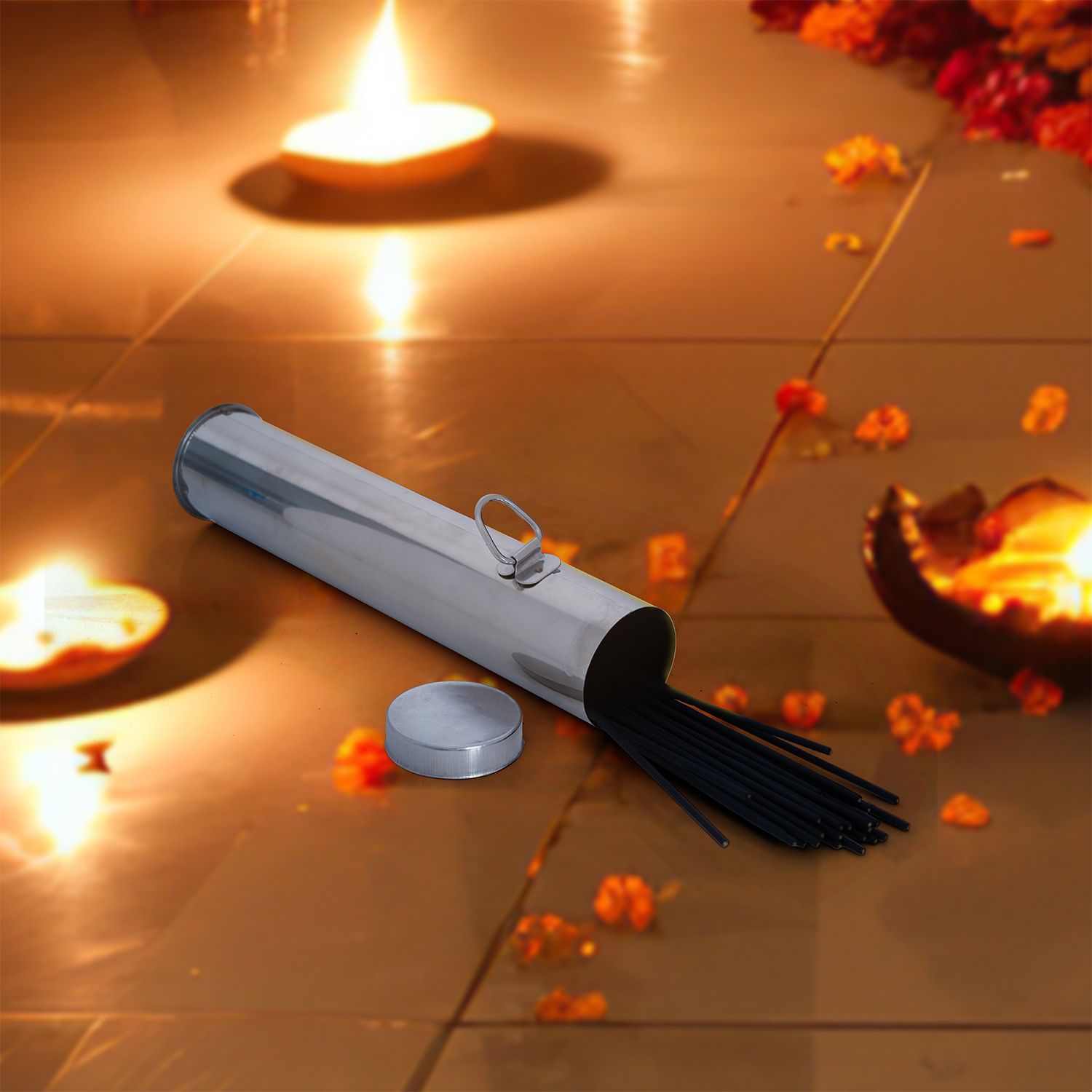 Incense Stick Container, Agarbatti Sticks Box Holder Stainless Steel Incense Holder Set-image-14