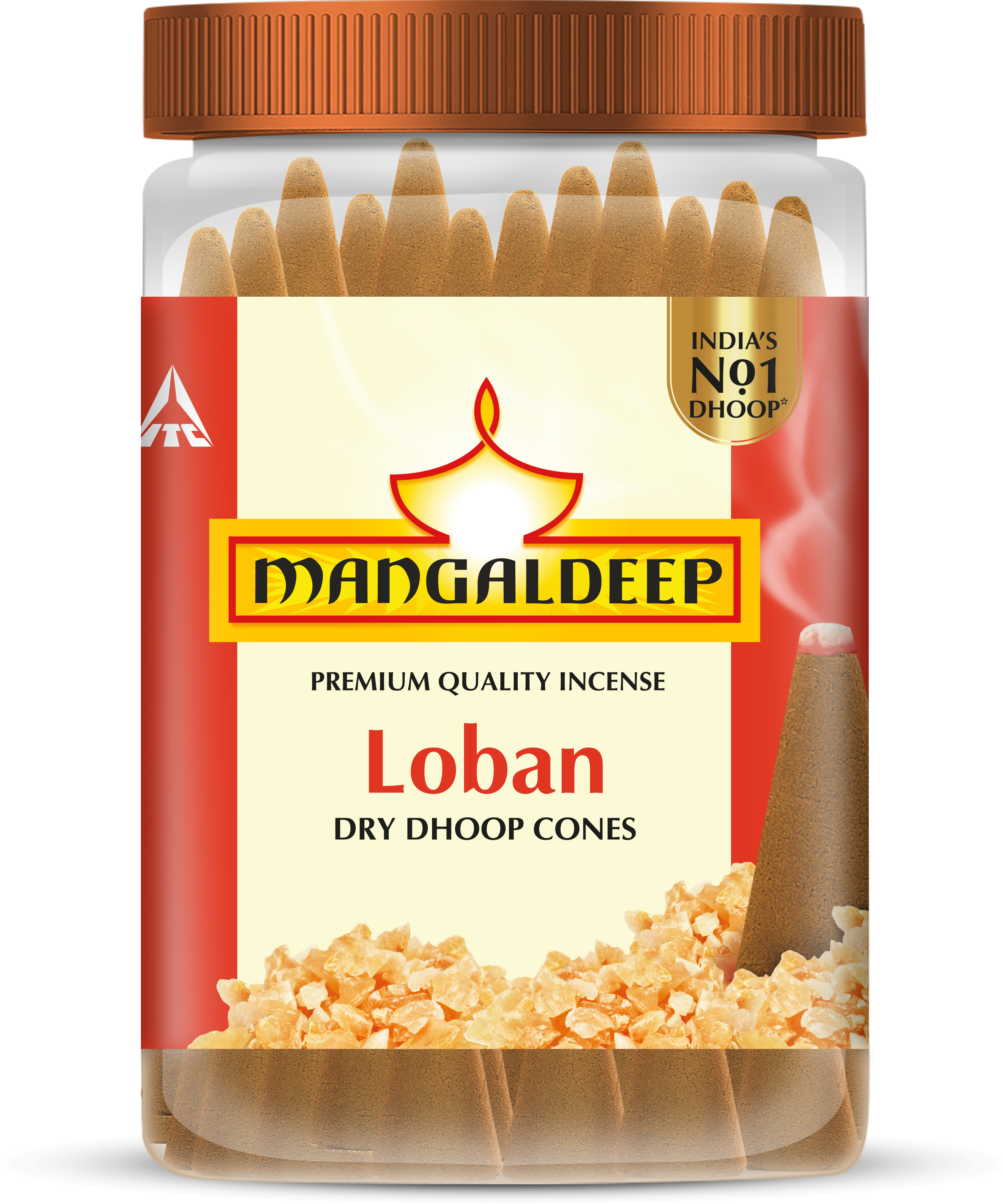 mangaldeep Loban Bambooless Dhoop Cones Jar -230 Gms Loban image 1