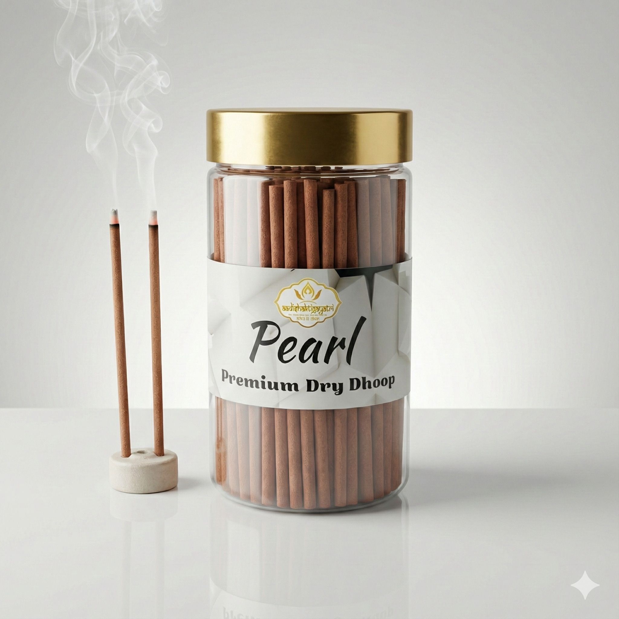 aadishaktigayatri Premium Dry Dhoop Sticks 3mm | Pure pearl | Long Burn | 200g Jar Sandal Fresh Sea Salt, White Tea, and Bergamot., Water Lily, White Musk, and Iris.-picture-14