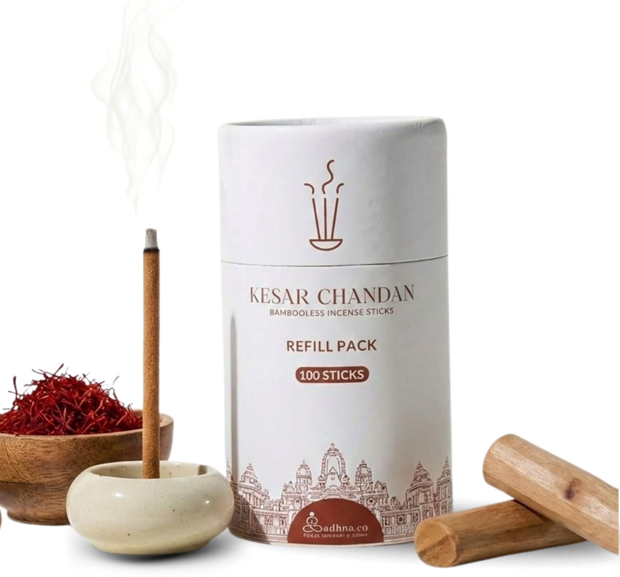 sadhna.co Kesar Chandan Agarbatti 100 Sticks | Dhoop Incense for Pooja Home Kesar Chandan-picture-26