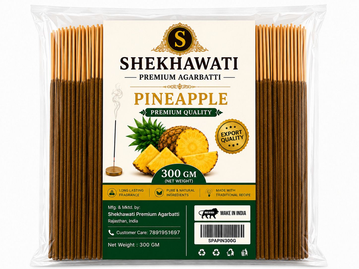Shekhawati Agarbatti –Pineapple 300 Gm Long Lasting Fragrance | Premium Quality Pineapple-image-35