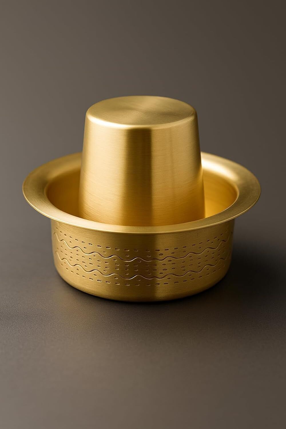 2 Cups + 2 Dabras Pure Brass Coffee Set – Authentic South Indian Filter Coffee Indian Coffee Filter-image-1