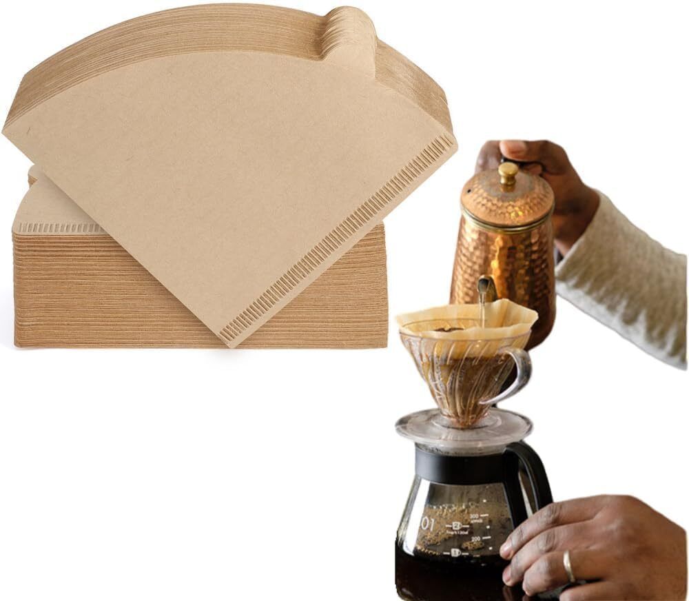 100 Counts Coffee Filter Paper Brewing Coffee Natural Unbleached Coffee Filter Indian Coffee Filter