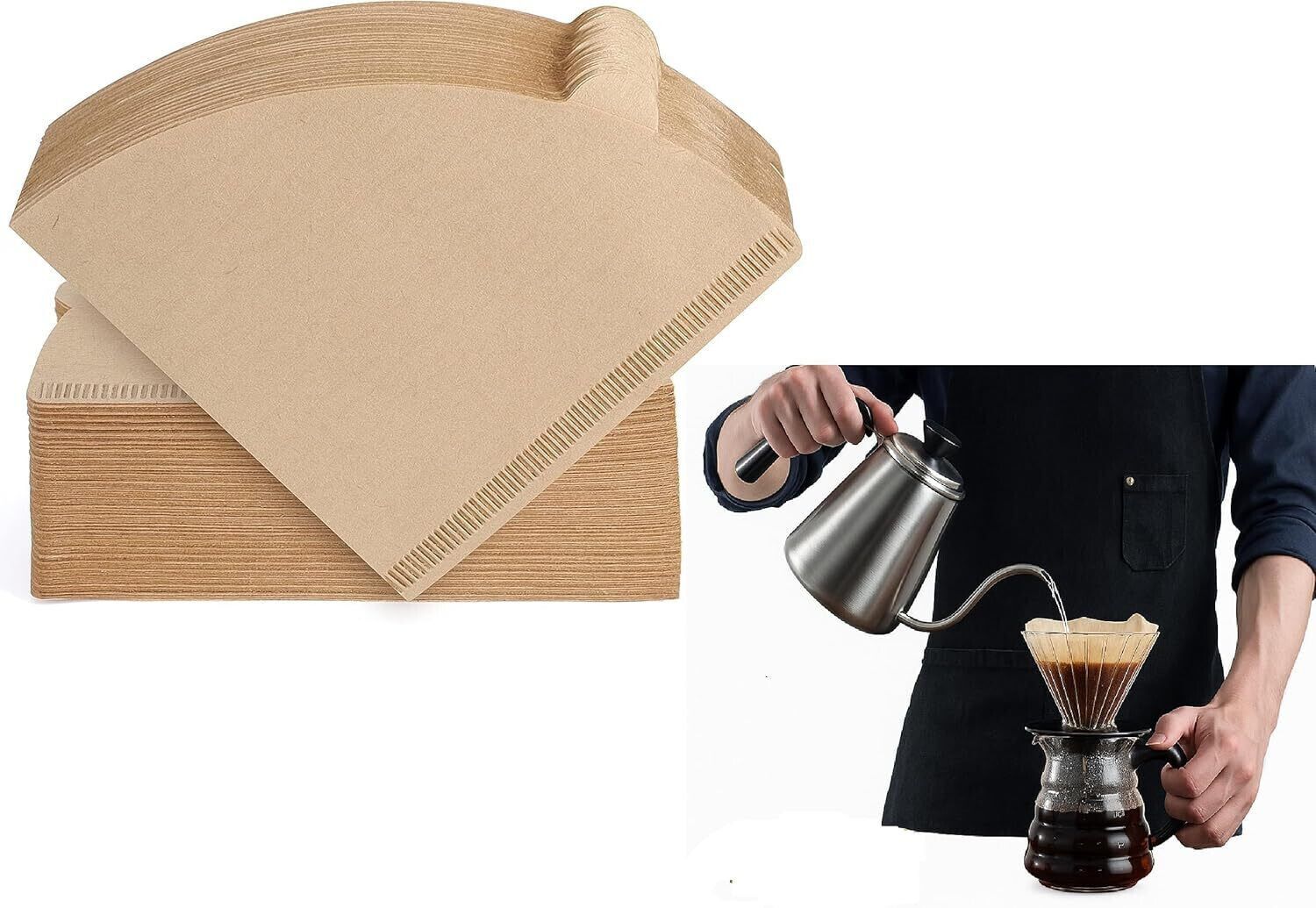 Unbleached Coffee Filter Paper 100 Pcs – V60 Pour Over Drip Compatible Indian Coffee Filter-image-35