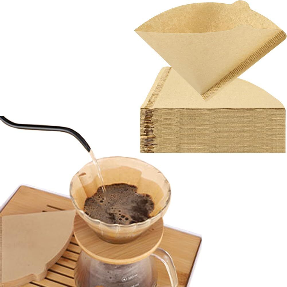 100-Piece Cone Shaped Natural Coffee Filters Disposable Paper Coffee Filter Cone Indian Coffee Filter