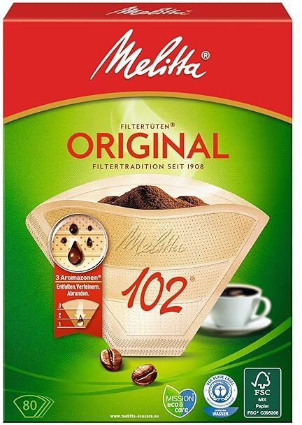 Filter paper Aroma zones Natural Brown (Pack of 80) 2cups Indian Coffee Filter