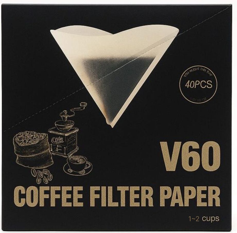 40 Pieces Conical Paper Coffee Filters,Paper Size 01 Natural Disposable Indian Coffee Filter