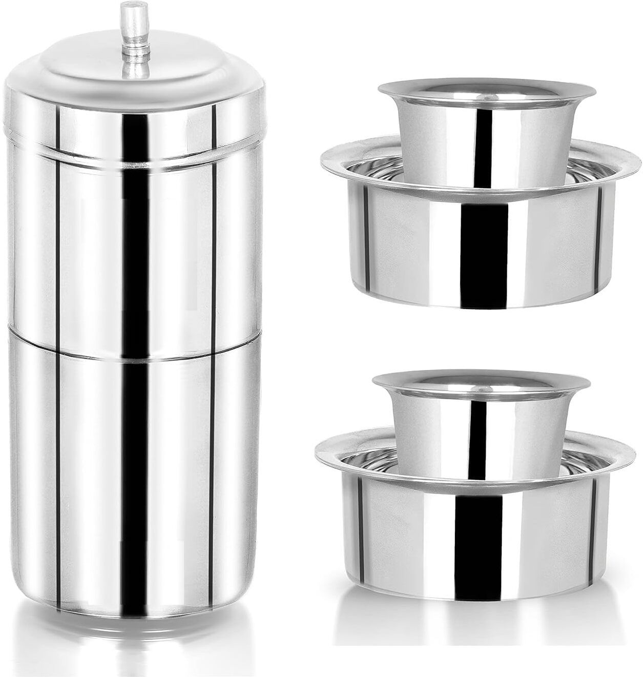 Stainless Steel Traditional Dabara Set | Coffee Dabara Set Indian Coffee Filter-image-6